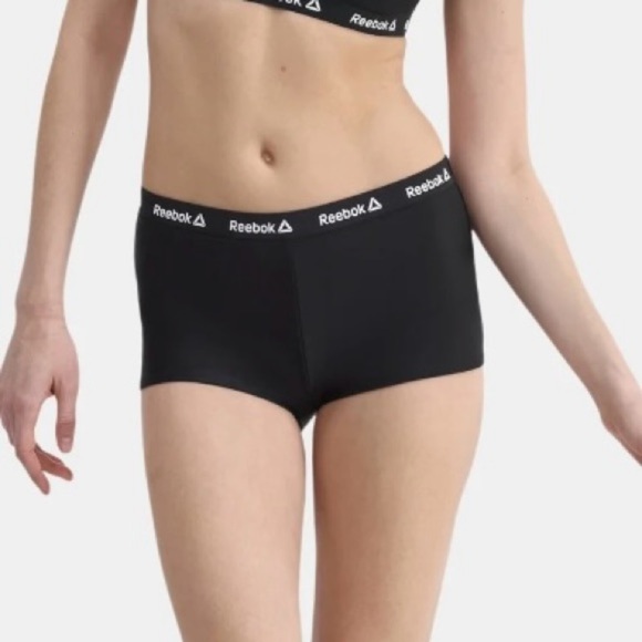 NWT Reebok Women's Black Swim Cheeky Boy Shorts XXL Quick Dry UPF 50+ - Picture 2 of 9